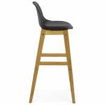 Tabouret de bar chaise de bar design scandinave FLORENCE (noir)