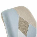 Chaise patchwork style scandinave BOHEME en tissu (bleu, gris, beige)
