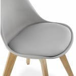 Moderner Stuhl Stil skandinavischen Sirene faux Leder (grau)