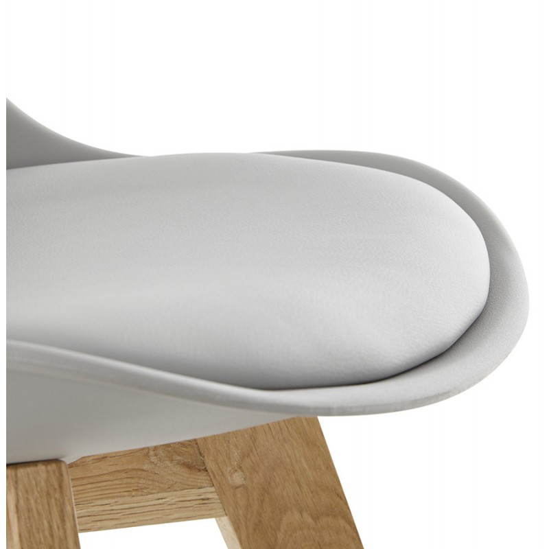 Moderner Stuhl Stil skandinavischen Sirene faux Leder (grau) - image 25376