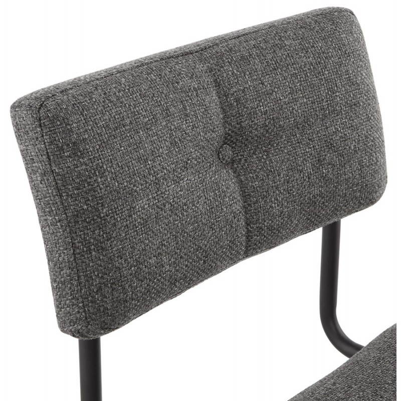 Chaise design capitonnée BONOU en tissu (gris foncé) - image 25431