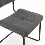 Chaise design capitonnée BONOU en tissu (gris foncé)