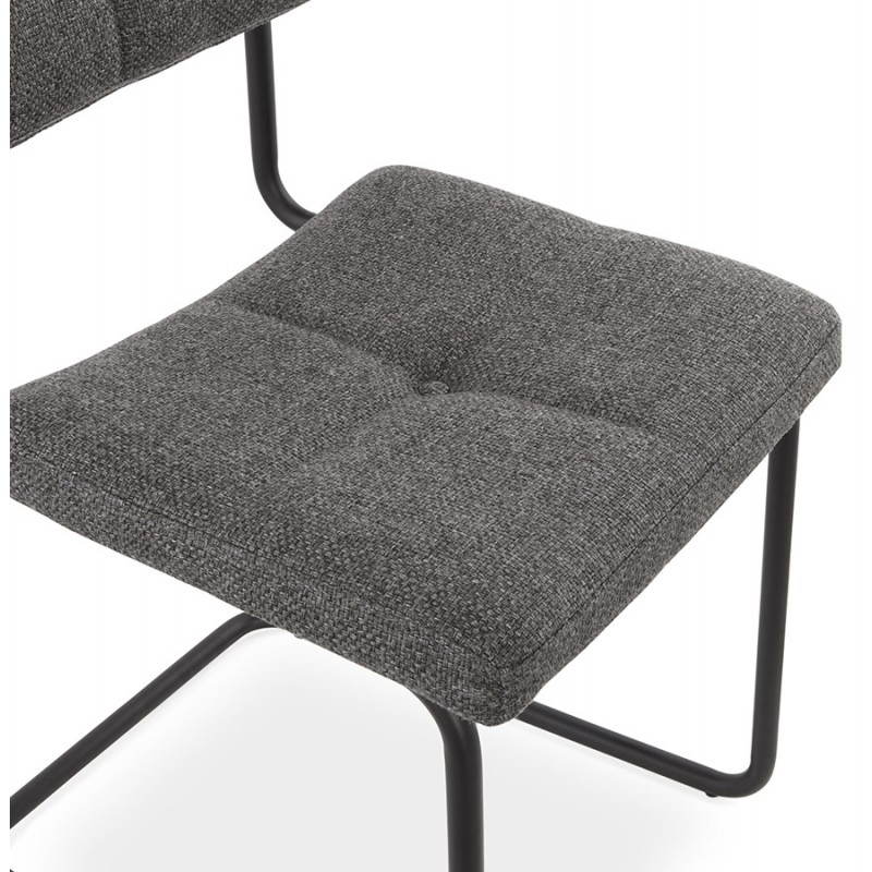 Chaise design capitonnée BONOU en tissu (gris foncé) - image 25432