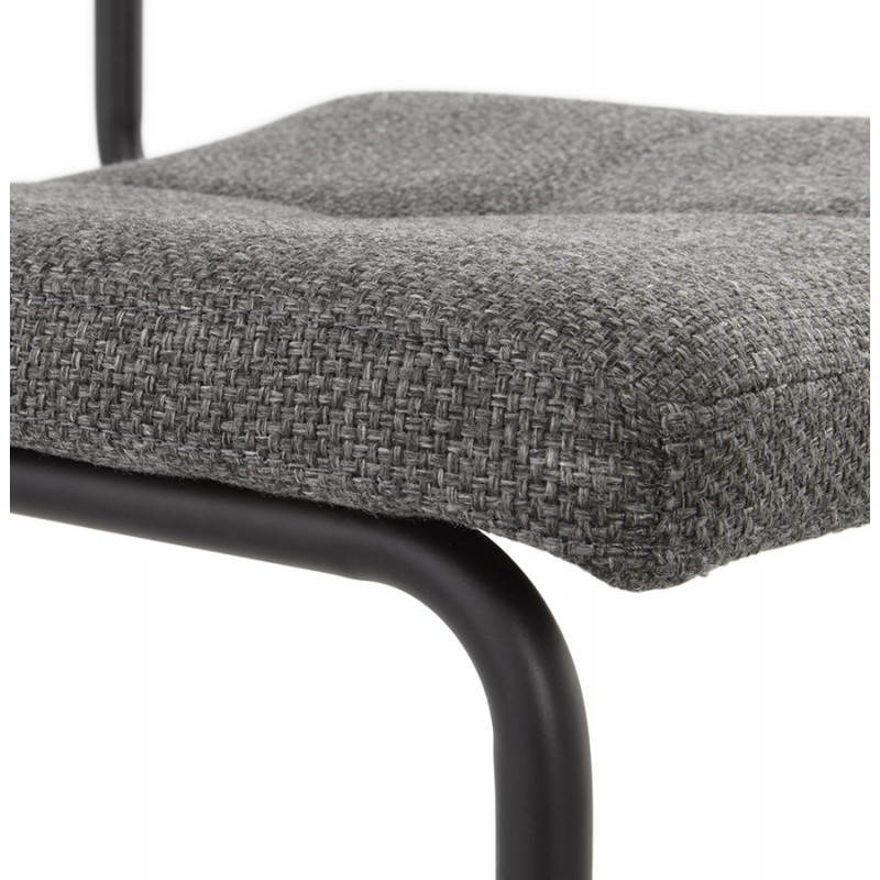 Chaise design capitonnée BONOU en tissu (gris foncé) - image 25434