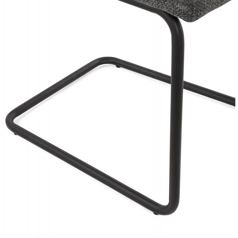 Chaise design capitonnée BONOU en tissu (gris foncé) - image 25436