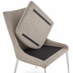 Chaise design rétro VALOU en tissu (gris)