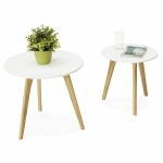 Tables basses design gigognes ART en bois et chêne massif (blanc)