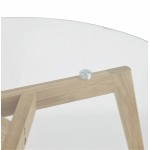 Tavolino stile scandinavo Tarocchi massello di rovere e vetro