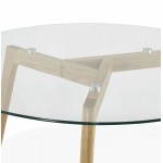 Mesa de centro estilo escandinavo TAROT roble y vidrio