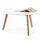 Table basse scandinave TAROT en bois et chêne massif (blanc)