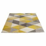 Tapis design style scandinave rectangulaire GEO (230cm X 160cm) (jaune, gris, beige)