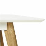 Comedor estilo de tabla madera escandinavos cebada rectangular (blanco)