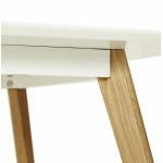 Comedor estilo de tabla madera escandinavos cebada rectangular (blanco)