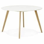 Dining table style Scandinavian round MILLET (Ø 120 cm) (white) wood