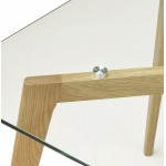 Table à manger style scandinave rectangulaire VARIN en verre (120cmX80cmX75cm)