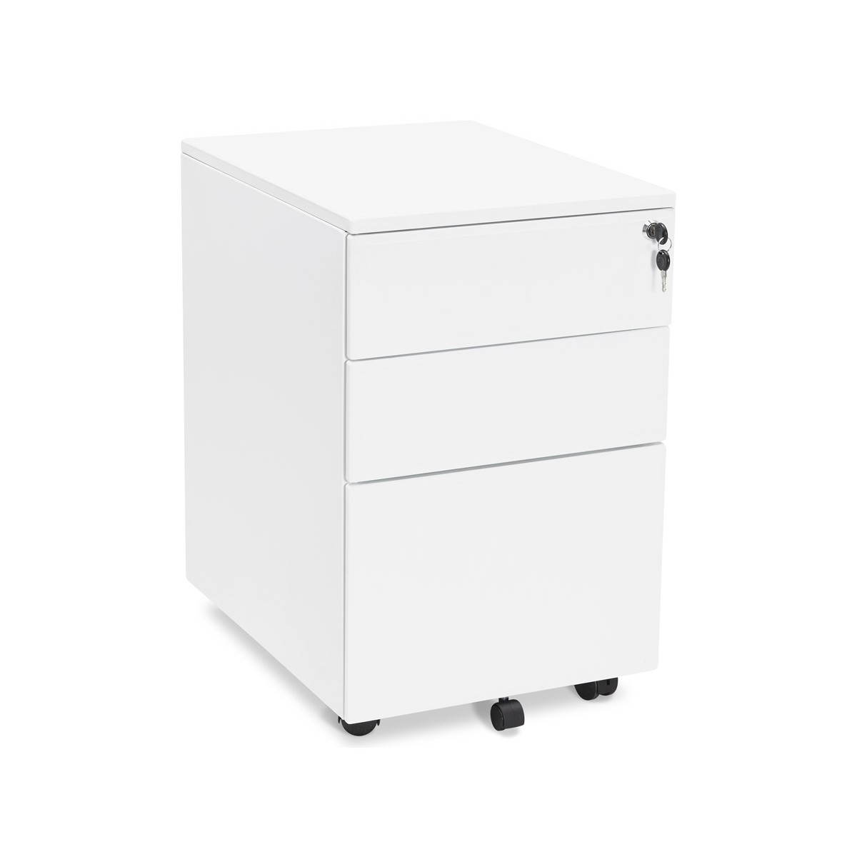 ML-Design - 2x Caisson à roulettes avec 3 tiroirs de bureau 39x50x56cm  meuble rangement noir - Bureaux - Rue du Commerce