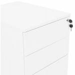 Subwoofer design desk 3 drawers MATHIAS (white) metal