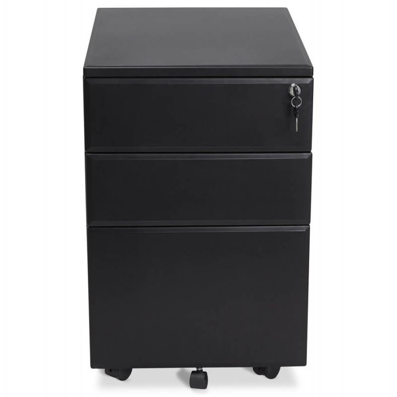 Subwoofer design desk 3 drawers MATHIAS (black) metal - image 25947