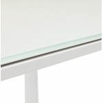 Bureau droit design BOIN en verre trempé (160 X 80 cm) (blanc)