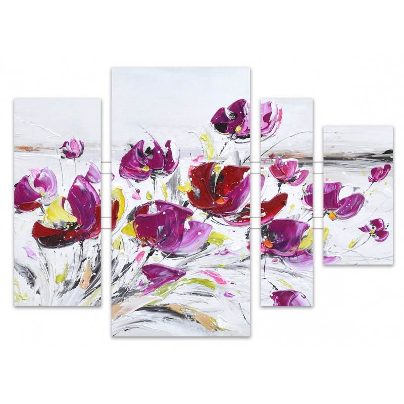 Tableaux peinture florale VIOLETTE 