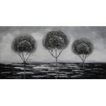 Tabella pittura figurativa contemporanea alberi 