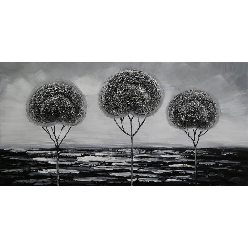 Tabella pittura figurativa contemporanea alberi 
