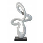 Statue sculpture decorative design spiral resin (white)