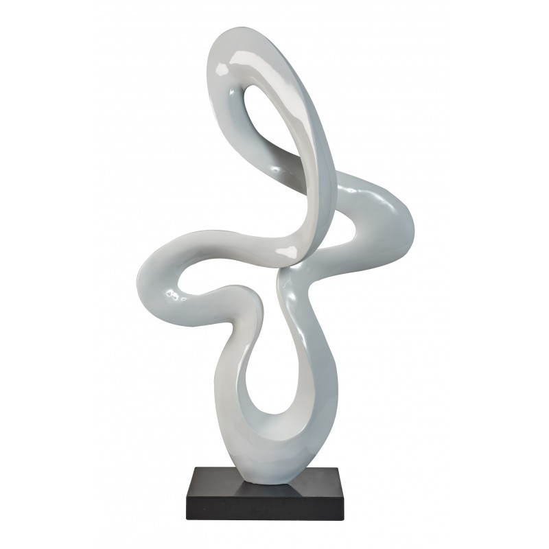 Statue sculpture décorative design SPIRALE en résine (blanc) - image 26730