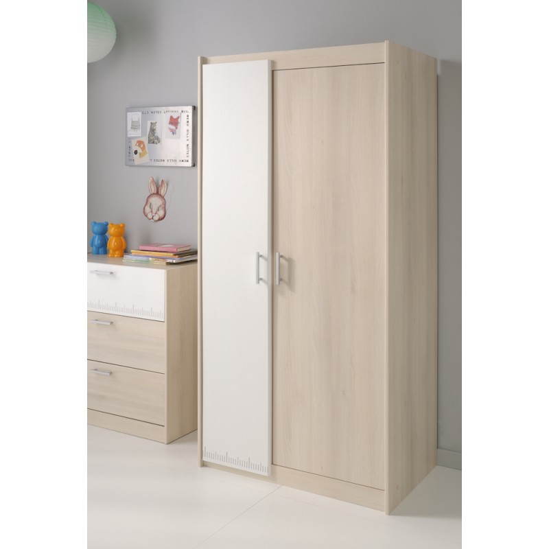 Wardrobe design junior girl boy 2 doors (white, beige ash) ALEX - image 27414