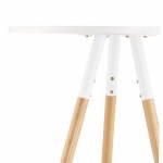 Table haute ronde scandinave JULIE en bois (Ø 65 cm) (blanc, naturel)
