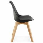 Estilo de silla contemporáneo escandinavo FIORDO (negro)