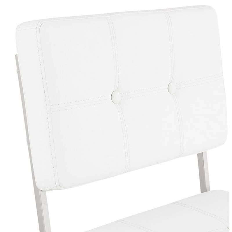 Chaise design capitonnée et rembourrée BOUTON (blanc) - image 27862