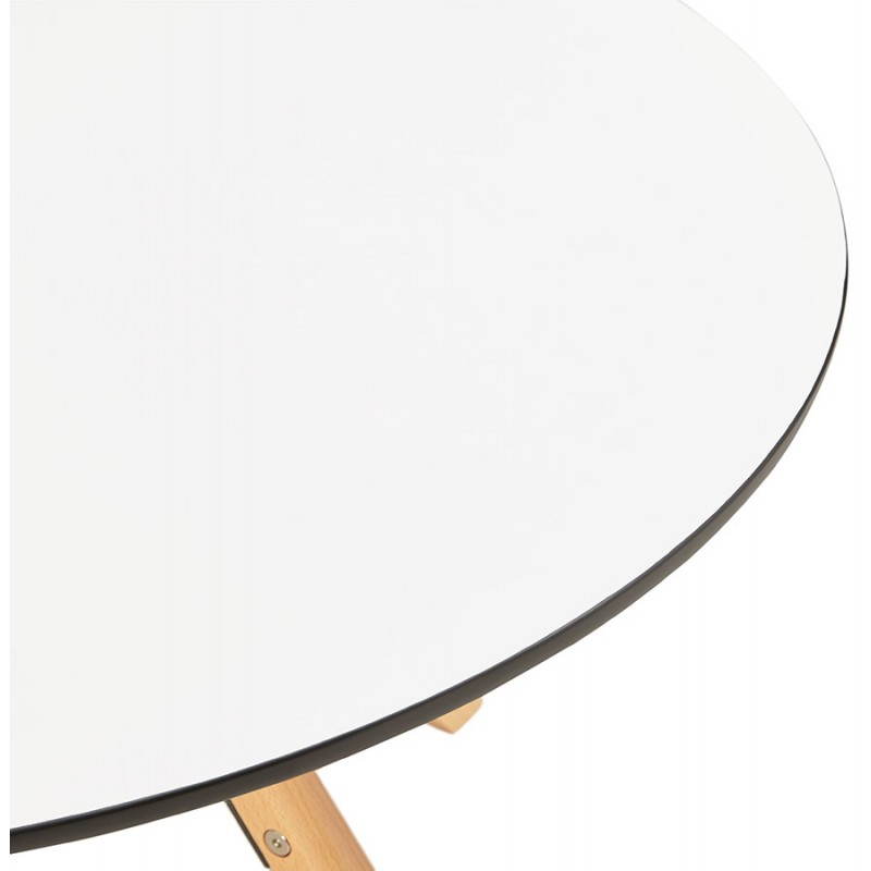 Tavola rotonda BIBA scandinava in legno e faggio (Ø 100 cm) (bianco) - image 27965