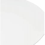 Table de repas ronde design scandinave GALON en bois et métal peint (Ø 120 cm) (blanc)