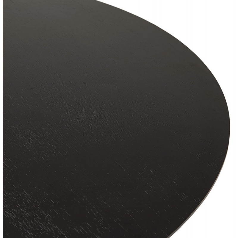 Diseño redondo de la RAYA de comedor en madera y mesa de metal pintado (Ø 120 cm) (negro) - image 28008