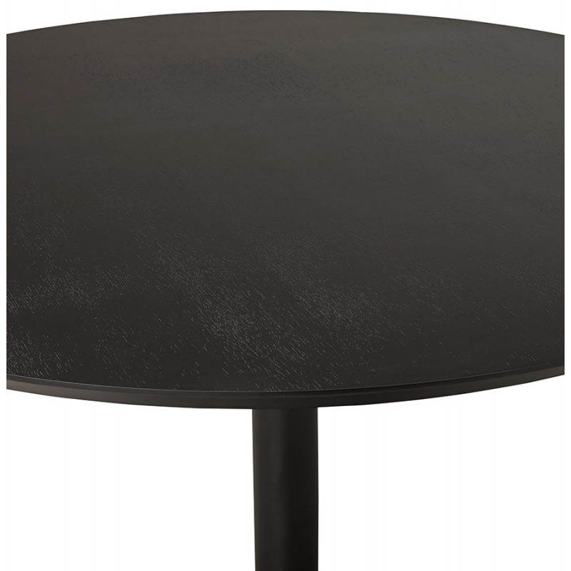Design round dining STRIPE in wood and painted metal (Ø 120 cm) table (black) - image 28009
