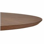 Table de repas design ronde GALON en bois et métal chromé (Ø 120 cm) (noyer, métal chromé)