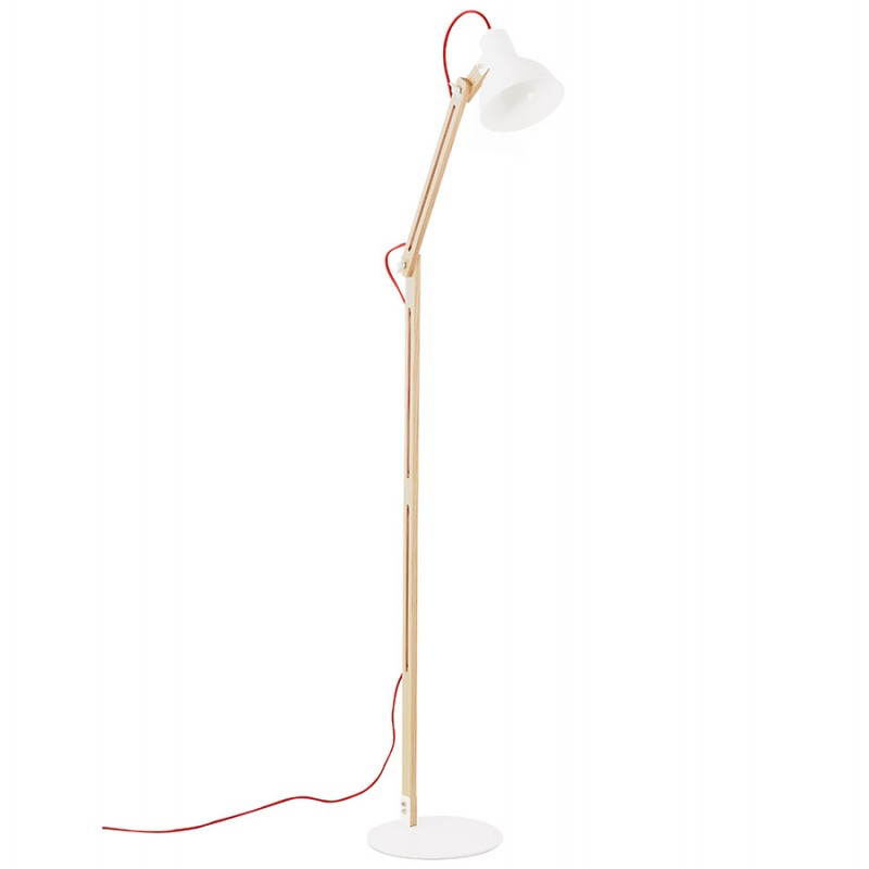 Floor lamp LOFT designer, Metal and wood (white, natural) - image 28202