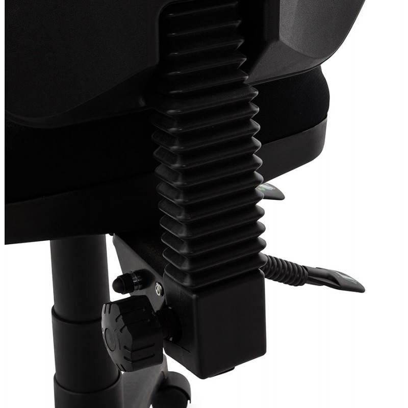 Chaise de bureau ergonomique à roulettes BELOU en tissu (noir) - image 28340