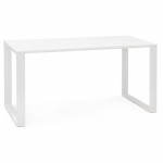 Right office design ANTOUL in wood and metal (150 X 70 cm) (glossy white)
