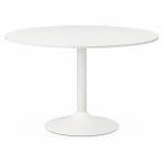 Office table or round design meal ASTA in wood and metal painted (Ø 120 cm) (white)