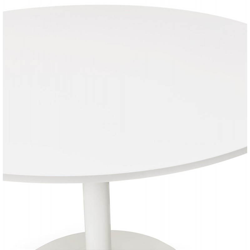 Table de bureau ou repas design ronde ASTA en bois et métal peint (Ø 120 cm) (blanc) - image 28375