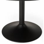Mesa de comedor o escritorio diseño madera NILS y metal pintado (O 90 cm) (negro)