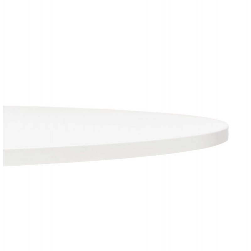 Table de bureau ou repas design ronde ASTA en bois et métal chromé (Ø 120 cm) (blanc) - image 28420