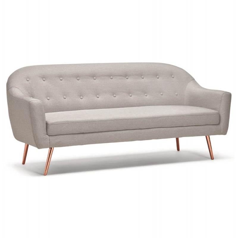 Fixed Scandinavian upholstered 3 sofa LUCIA fabric (grey) - image 28480