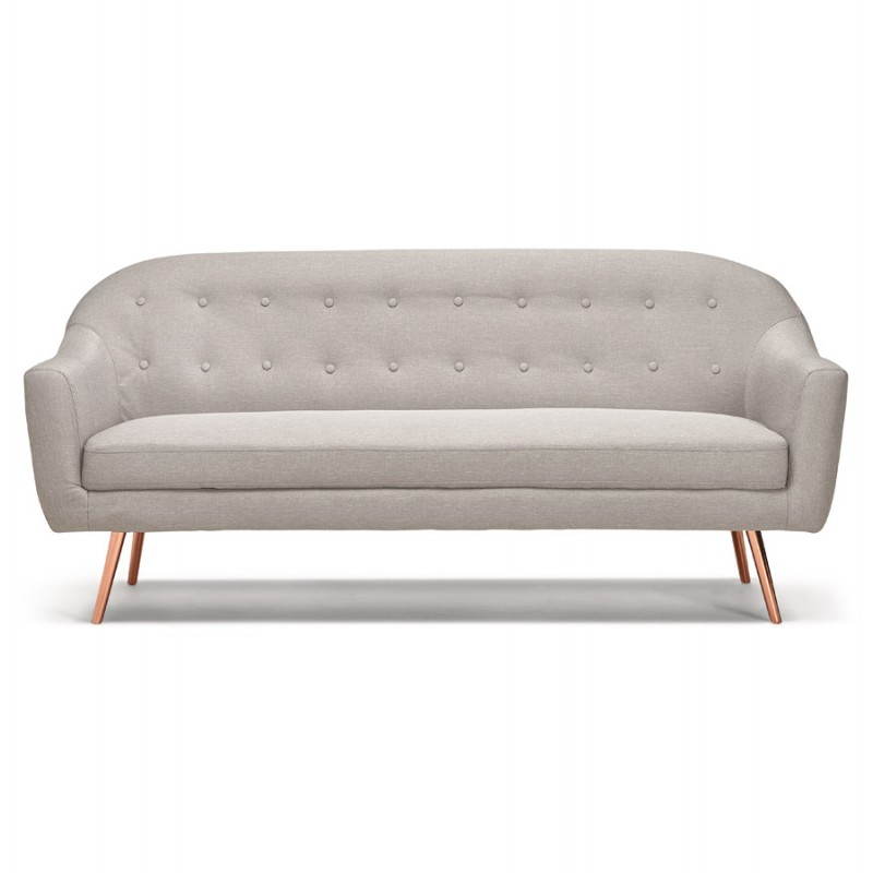 Fixed Scandinavian upholstered 3 sofa LUCIA fabric (grey) - image 28482