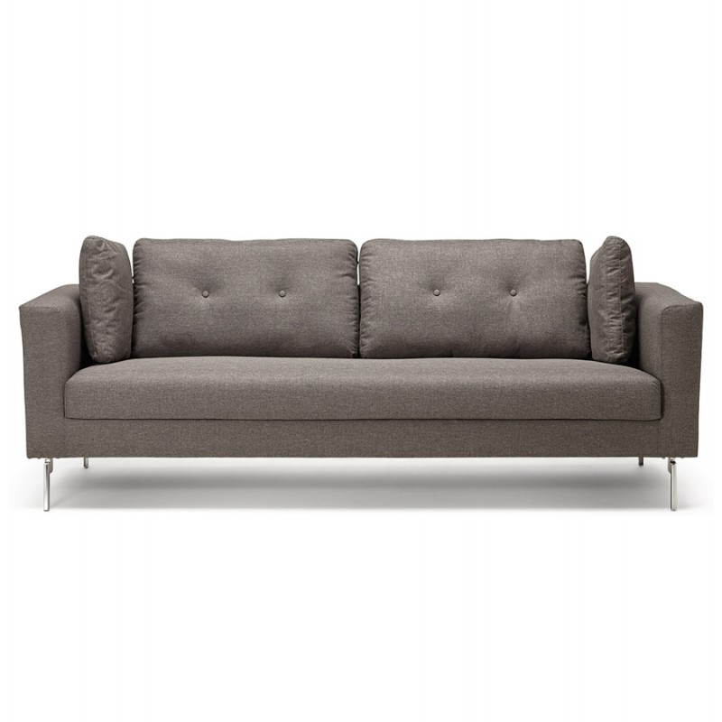 Moderno sofá fijo 3 lugares a tela de IRINA (gris oscuro) - image 28505