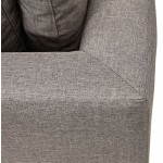 Moderno sofá fijo 3 lugares a tela de IRINA (gris oscuro)