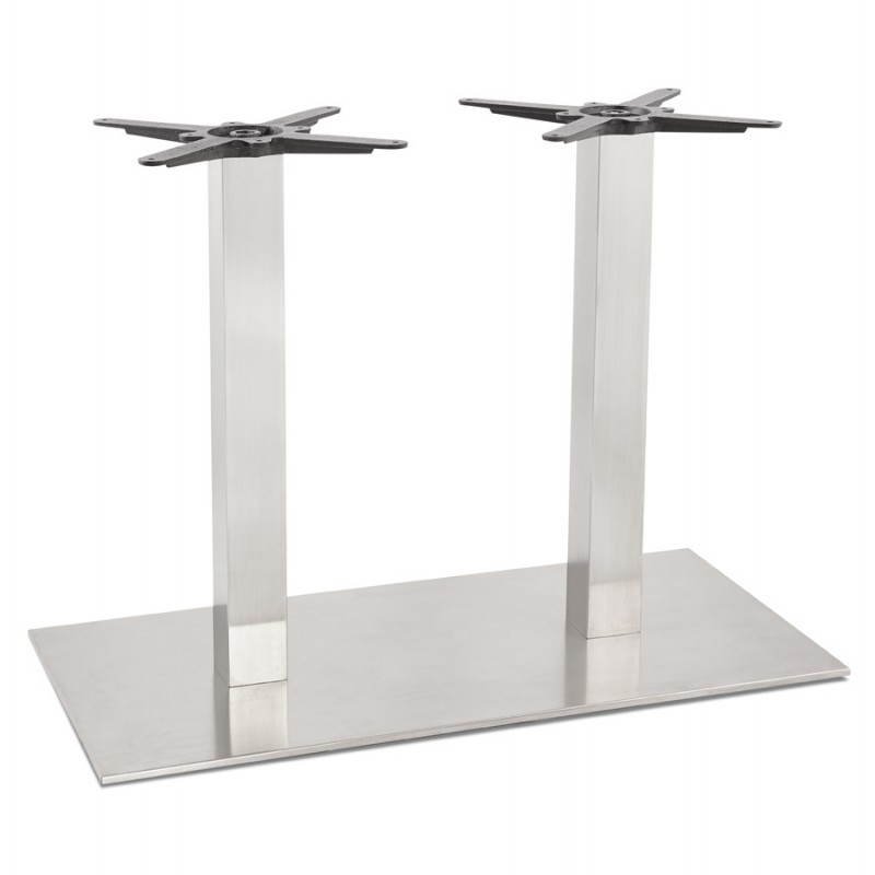 Double pied de table RAMBOU en acier brossé (50cmX100cmX73cm) - image 28525