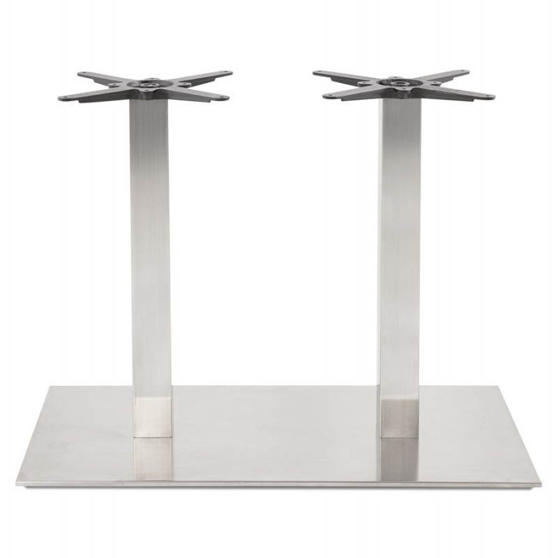Double pied de table RAMBOU en acier brossé (50cmX100cmX73cm) - image 28526